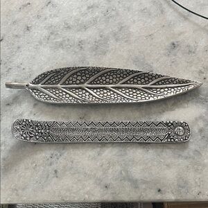 Silver Leaf and Patterned Incense Holders